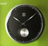Wall Clock with Brushed Pendulum - Chrome