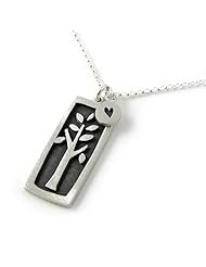 Love Grows Necklace / Tree Pendant, Sterling Silver, 16"