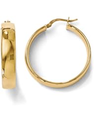 14k Yellow gold Leslies Polished Hinged Hoop Earrings