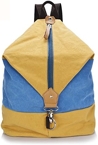 GFE Women Mens New Fashion Canvas Travel Bagpack Backpack School Bag Yellow/Blue