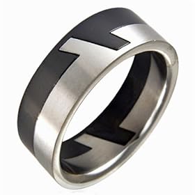 New Mens Ultra Stylish Stainless Steel Razor Ring 8mm Wide Brand New Two Part Puzzle Ring Available in Most Sizes This is Size Q Click Through to see other Sizes Comes in a Quality Velvet Gift Box Size Q