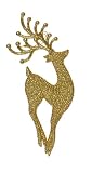 Gold Glitter Jumping Reindeer Christmas Ornament #2719137