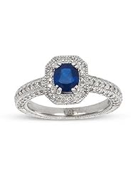 1.66ct tw Cushion Cut Sapphire and Diamond Fashion Ring set in 14k Gold