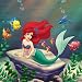 Little Mermaid Ariel with Fish Button B-DIS-0271
