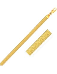 5.0mm 14K Yellow Gold Super Flex Herringbone Bracelet