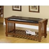Salford Solid Wood Bench in Antique Oak
