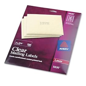 Avery Easy Peel Clear 1 x 2 5/8 Inch Address Labels 750 Count (5630)
