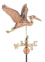 28" Luxury Polished Copper Great Blue Heron Weathervane