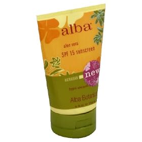 Alba Botanica - Aloe Vera Spf 15 Sunscreen, 4 oz cream