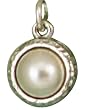 Beaucoup Designs Silver Over Pewter Birthstone Collection Genuine Cultured Pearl Charm - June