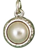 Beaucoup Designs Silver Over Pewter Birthstone Collection Genuine Cultured Pearl Charm - June