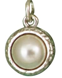 Beaucoup Designs Silver Over Pewter Birthstone Collection Genuine Cultured Pearl Charm - June