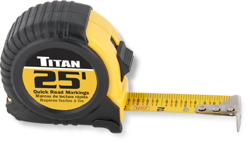 TITAN Quick-Read Tape Measure 25 Foot 1 Inch Blade On Sale