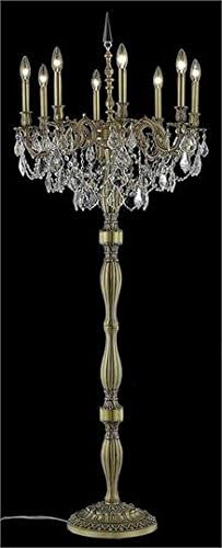 Reynard French Gold Traditional 8-Light Floor Lamp Heirloom Handcut Crystal in Crystal (Clear)-7827FL24FG-RC--24" W/D