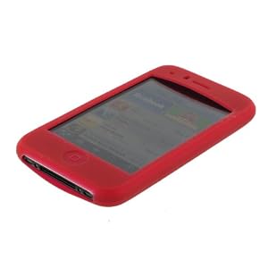 Apple iPhone 3G Red Silicone Skin Case Cover with Screen Protector Shield (Not Compatible wth 1st Generation iPhone)