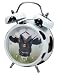 Kitchen & Housewares : Zeon Wacky Waker Cow Twin Bell Alarm clock with Actual Cow Alarm Sound. Stylish Black and White Case with Enamel Finish