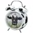 Zeon Wacky Waker Cow Twin Bell Alarm clock with Cow Alarm Sound, Black and White Case, Enamel Finish