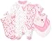 Cutie Pie Baby-Girls Newborn Butterflies Sleepwear Set, Pink, 3-6 Months