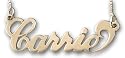 Personalized 14K Gold Carrie 'Sex and the City' Script Any Name Pendant Necklace