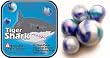 Mega Marbles - TIGER SHARK MARBLES NET (1 Shooter Marble, 24 Player Marbles & 2 Display Rings)
