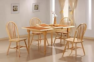 Amazon.com: 5pc Natural Dining Table w/Terracotta Tile Top ...