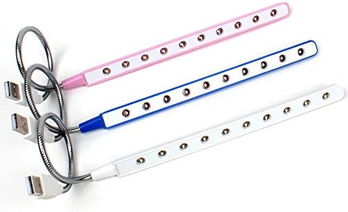 Xinci XC-DG002 Portable USB LED Bright Light Night Reading Lamp with 10 Bulbs Compatible for Notebook &amp; PC &amp; Mac USB Port for Office Travel Camping Outdoor (White)