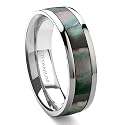 Titanium Mother of Pearl 6mm Wedding Band Ring