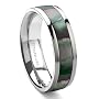 Titanium Mother of Pearl 6mm Wedding Band Ring Size 6-13