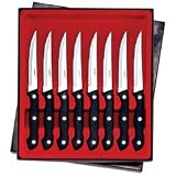 Maxam 8pc Steak Knife Set Dishwasher Safe Polypropylene Handles Triple Faux Rivet Design