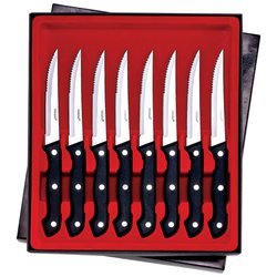 New Maxam 8pc Steak Knife Set Dishwasher Safe Polypropylene Handles Triple Faux Rivet Design