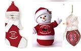 Nebraska Cornhuskers Football Ornament/Touchdown Snowman/Stocking Gift Pack