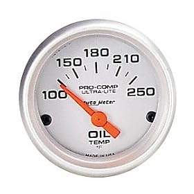 Auto Meter 4447 Ultra-Lite Short Sweep Electric Oil Temperature Gauge