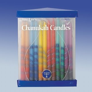 Set Of 45 Hand Dipped Mulit-Colored Chanukah Candles #C-31/M