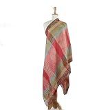 Olive N Figs Pashmina Wool Red Stripes Print Jamawar Shawl/Wrap
