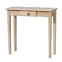 Whitewood Ready-to-Finish Rectangular Hall Table