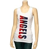 Los Angeles Angels of Anaheim Ladies White Oversize Graphic Tank Top