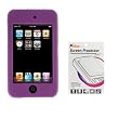 Solid Dark Purple Rubberized Snap on Crystal Hard Case + Clear Reusable Full Front LCD Screen Protector for Apple Ipod Touch Itouch 8GB 16GB 32GB 2G 2nd Generation