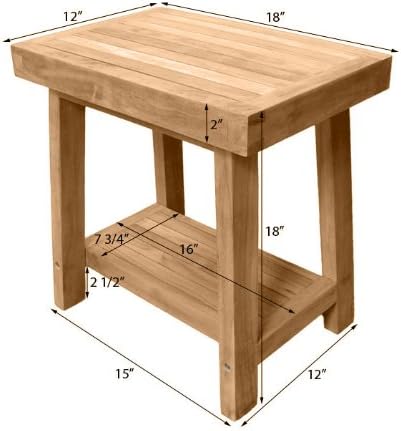New Grade A Teak Bath Stool Or Side Table Or Shower Bench