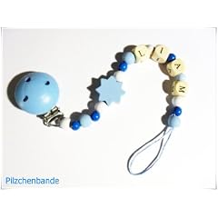 Schnullerkette mit Name in rosa oder blau - "Sternchen" - SUPER S��