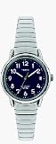 Timex Ladies Silvertone Easy Read Blue Dial Expansion Band Watch 20091