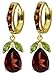 14k Solid Gold Garnet Dangle Earrings with title=