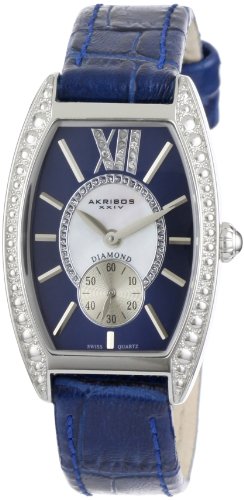 Akribos XXIV Women's AKR471BU Lady Diamond Collection Diamond Swiss Quartz Watch