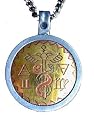 Brass and Copper Caduceus Intelligence Mercury Talisman Amulet Pendant Necklace Boxed