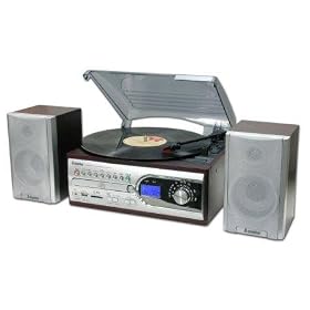 TRANSFER VINYL TO USB CONVERT 4-IN-1 MUSIC CENTRE DARK