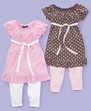 Ferocious Chik Little Girl Polka-Dot Tunic and Leggings Set