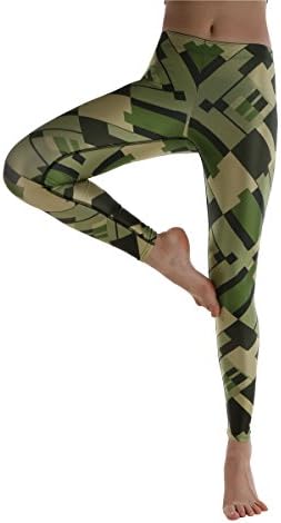 CFSKY Women's Acitive Runing Ankle Yoga Pants Fitness Workout Leggings Green (S/M)