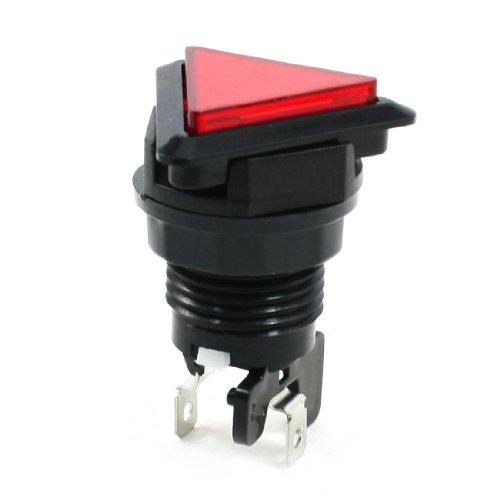 Uxcell SPST Momentary Triangle Cap Push Button Switch for Arcade Game, Red