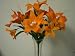 4 ORANGE Mini Tiger Lily Silk Flower Bushes w/pearls Artificial