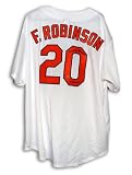 Frank Robinson Autographed/Hand Signed Baltimore Orioles White Majestic Throwback Jersey Inscribed '