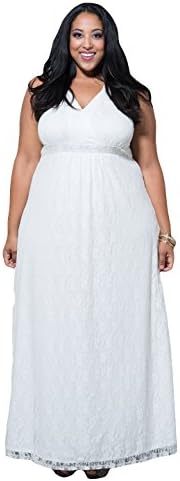 Sealed With A Kiss Designs Plus Size Elsa Lace Maxi Dress - Size 2X, Ivory
